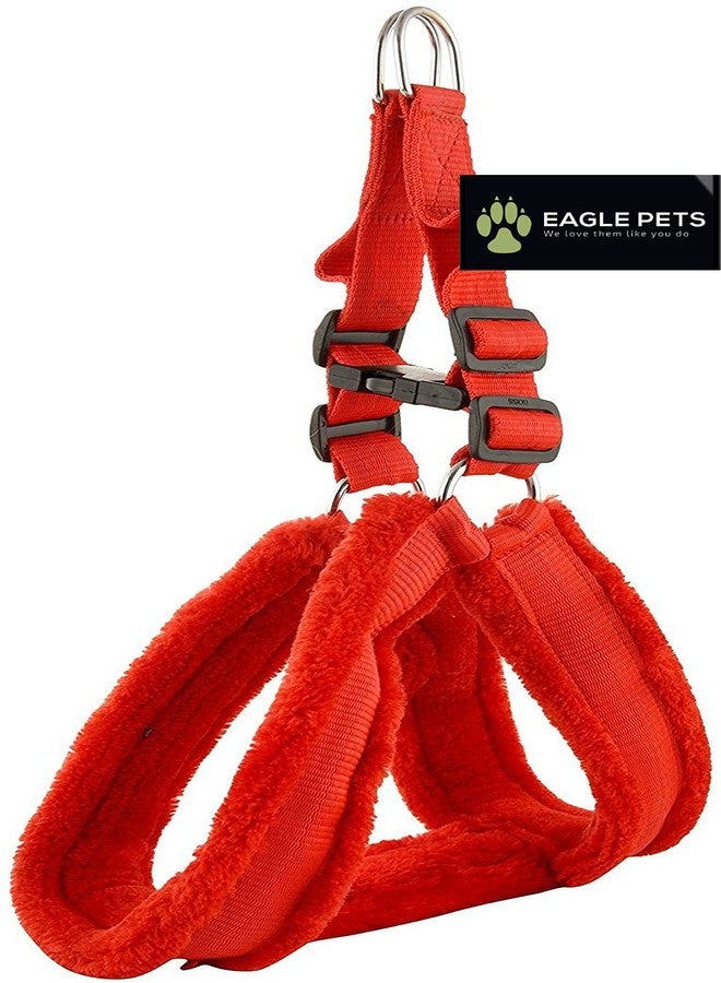 Eagle Pets Nylon Fur Dog Harness , Dog Collar & Leash . Adjustable (Medium, Red) - Image 2